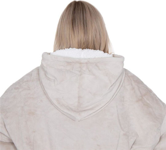 Pătură Polar Fleece Cu Mâneci 77x90cm Gri
