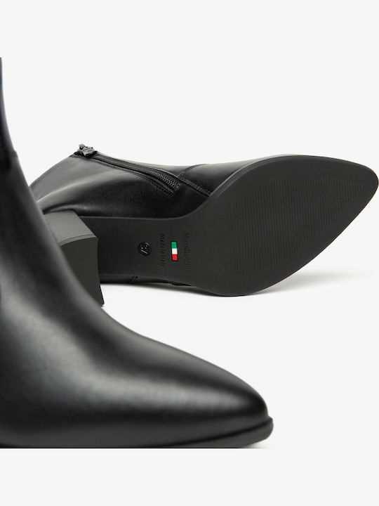 Leder Stiefeletten Damen Schwarz
