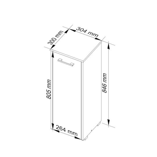Akord Furniture Factory Cabinet de baie L30xA30xÎ85cm Gri