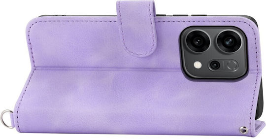 Flowers Embossed Wallet Purple (Oppo Reno14F)