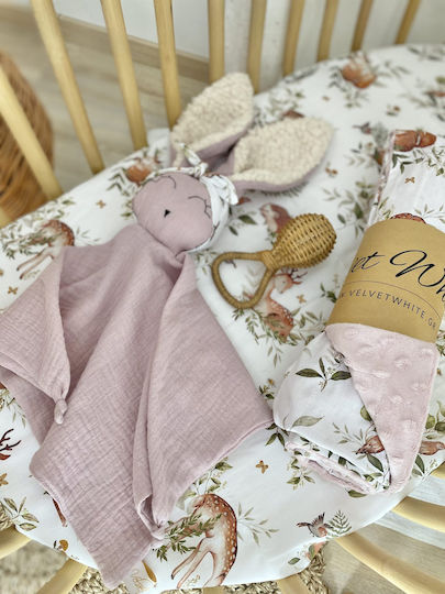 Velvet White Babytuch Nani Pink