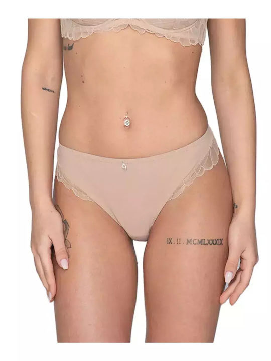 Melody Femeie Brazilia cu Dantelă Beige