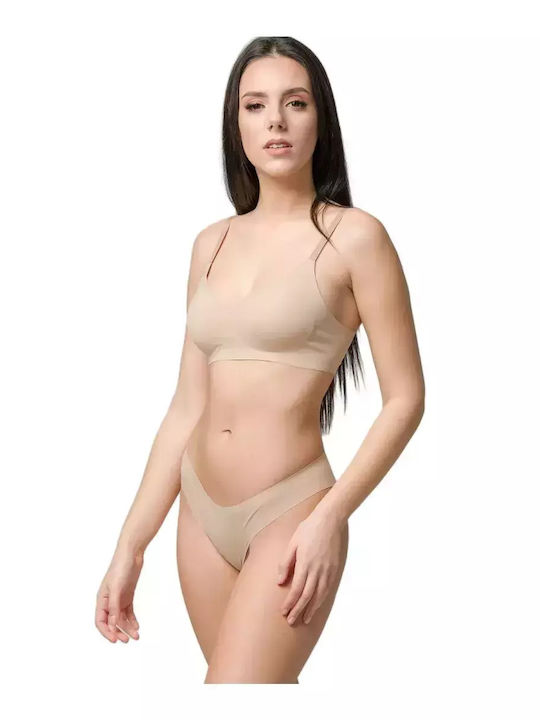 Damen Slip Nahtlos Beige
