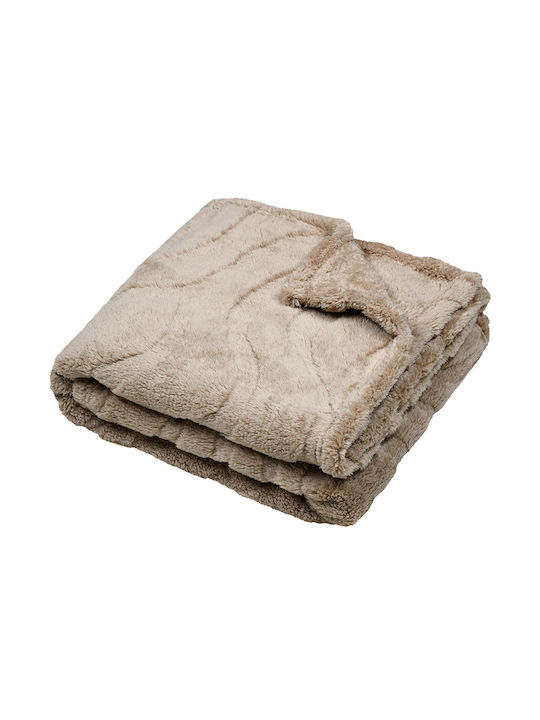 S-f Fauves Blanket Fleece Couch 130x160cm Natural