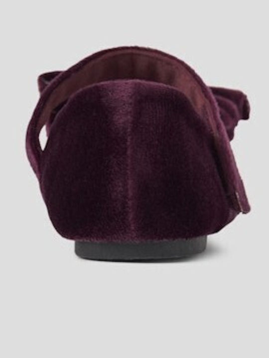 Kids Ballerinas with Hoop & Loop Closure Burgundy