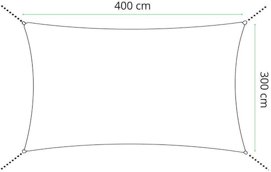Rechteckig Netz / Schattiergewebe Gray mit PU-Beschichtung 3x4m 160gr/m²