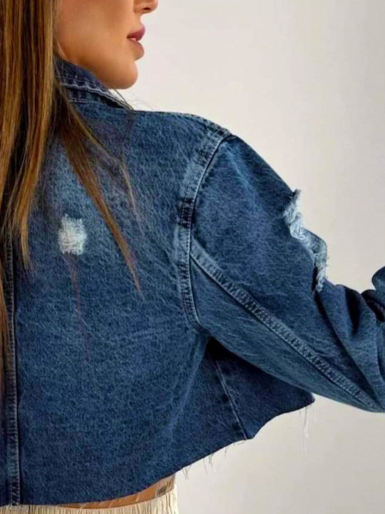 Scurtă Jachetă de femei din denim Blue