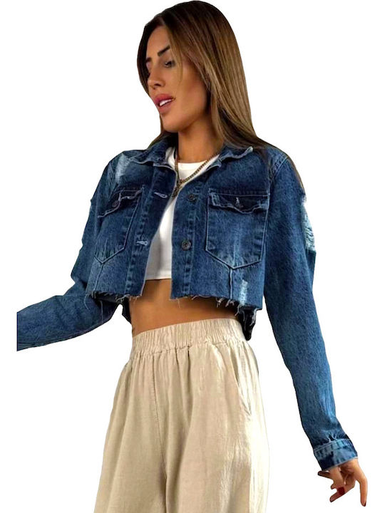 Scurtă Jachetă de femei din denim Blue