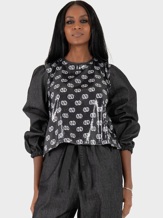 Women's Blouse Cotton Black