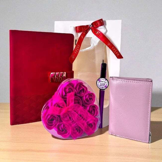 Timeless Notes Package Boss Burgundy Planner Lilac Wallet "best Boss" Pen Soap Rose Box In A Windowed Bag