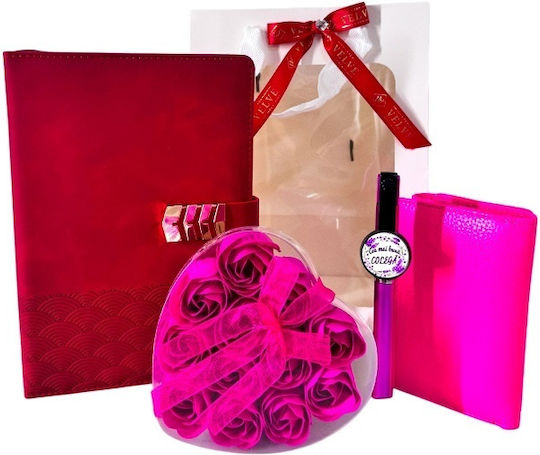 Pachet Timeless Notes A Colegă Planner Vișiniu Portofel Fucsia Pix "Cel Mai Bun Coleg" Săpun Cutie Trandafir Într-o Pungă cu Fereastră