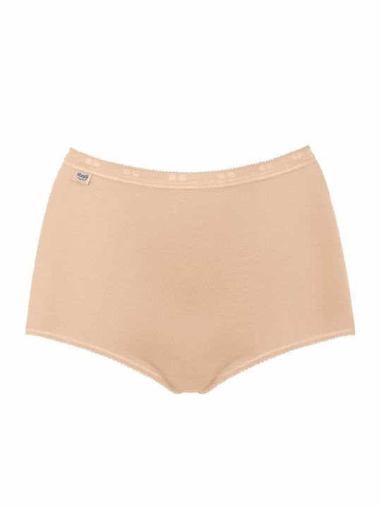 Basic Maxi Βαμβακερό Ψηλόμεσο Γυναικείο Boxer Μπεζ