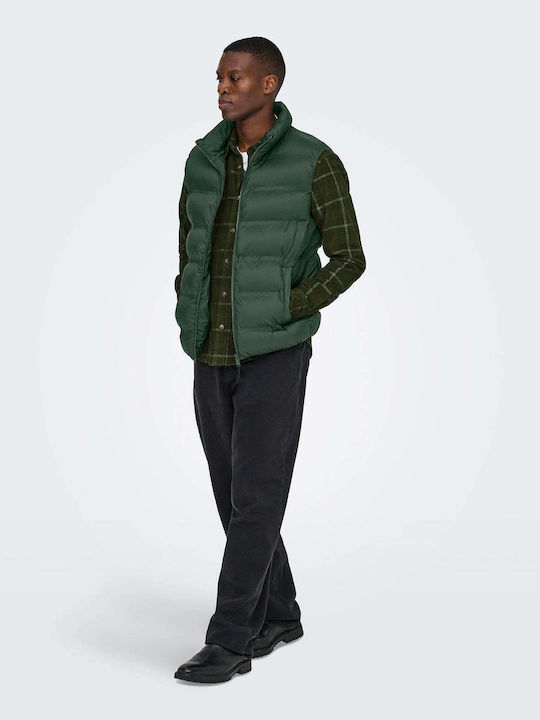 Sleeveless Jacket Puffer Green