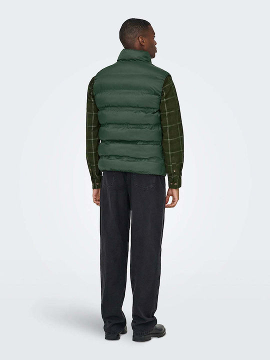 Sleeveless Jacket Puffer Green