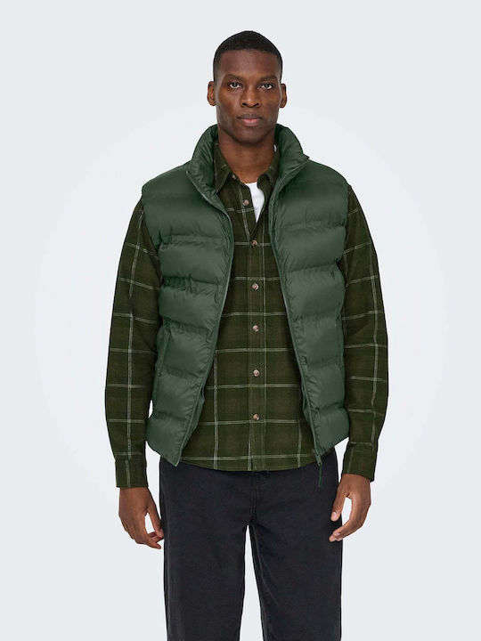 Sleeveless Jacket Puffer Green