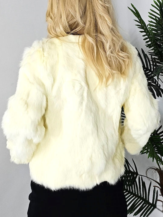 Μακριά Γυναικεία Γούνα Light Yellow