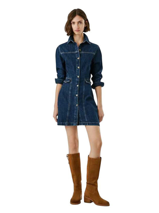 Mini Shirt Dress Denim Blue Dress