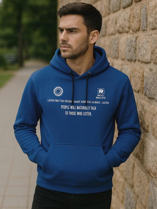 Sweatshirt with Hood Blue