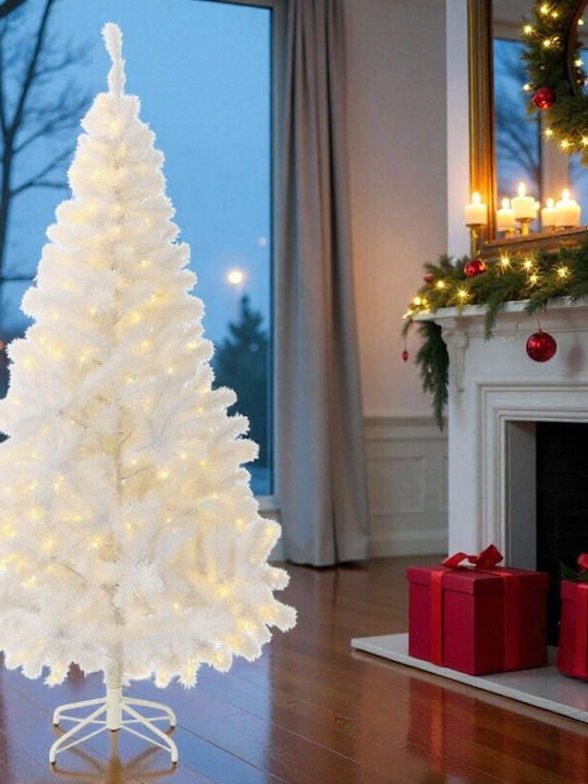 Weihnachtsbaum 195cm mit 936 Zweige und mit LED-Beleuchtung Weiß