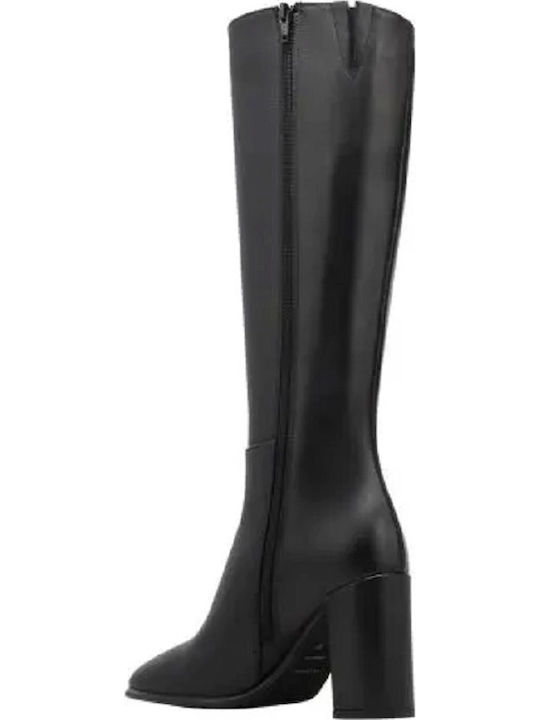 Leder Damenstiefel Schwarz BLACK