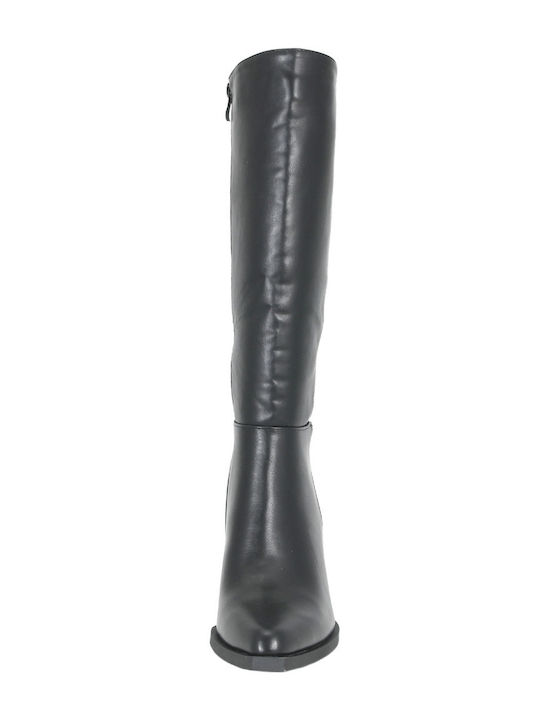 Leder Damenstiefel Schwarz