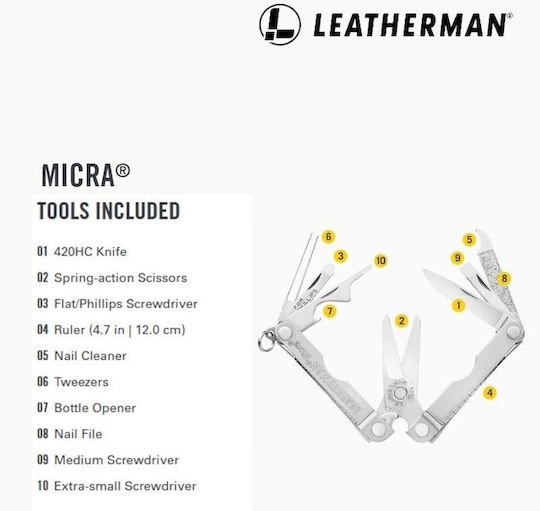 Leatherman Micra Taschenmesser Schlüsselanhänger Schwarz
