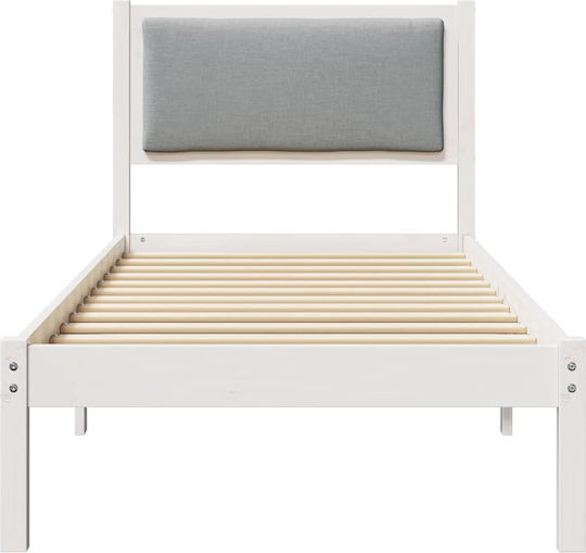 Einzelbett Mit Stoff Grau Mit Lattenrost Für Matratze 80x190cm