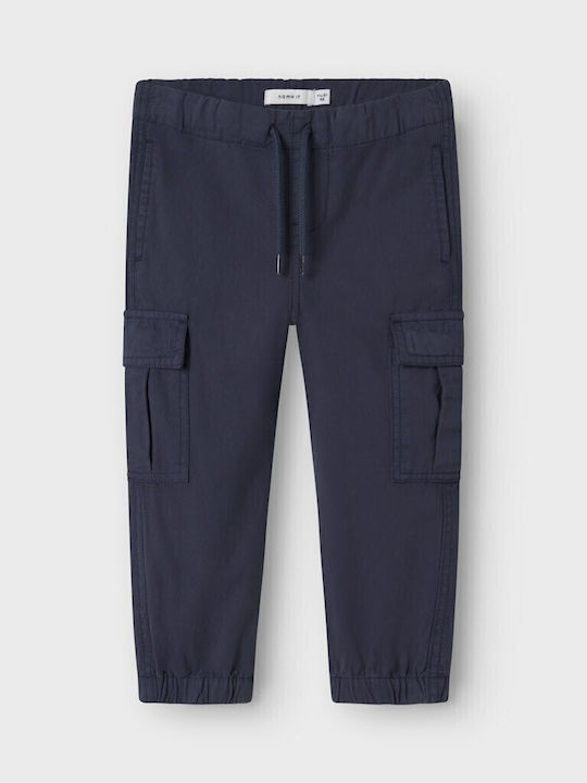 Kinder Schlaghose Cargo Stoff BLAU-NAVI