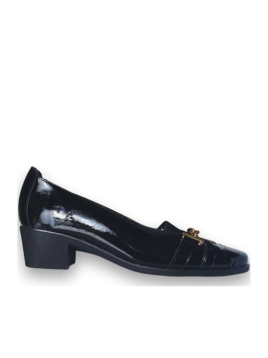 Pumps mit Chunky flachem Absatz Schwarz