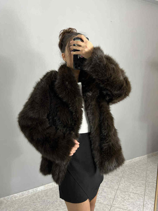 Women's Short Fur Dark Brown