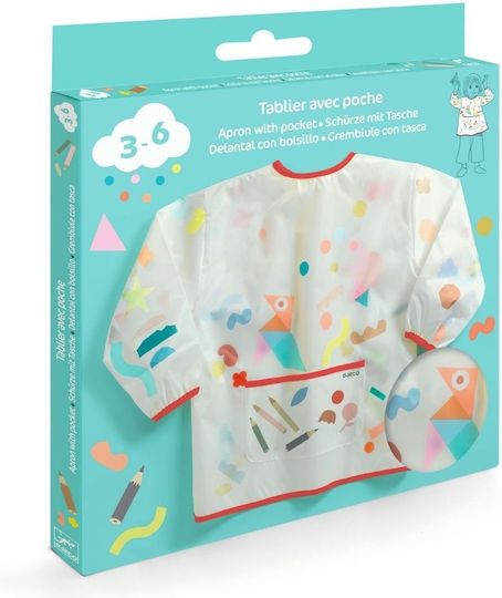 Djeco Kinder Schutzschürze für Malen mit Buntstiften