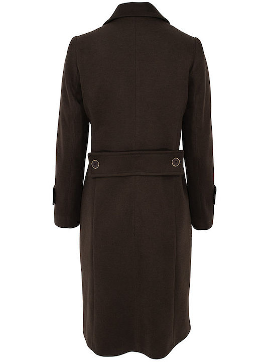 Women's Brown Coat with Belt