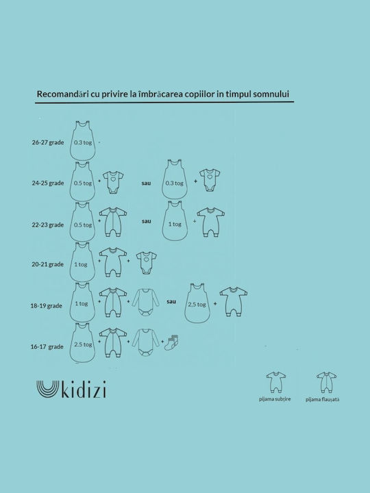 Kidizi Vara Sac de dormit 0.5 tog Albastru deschis