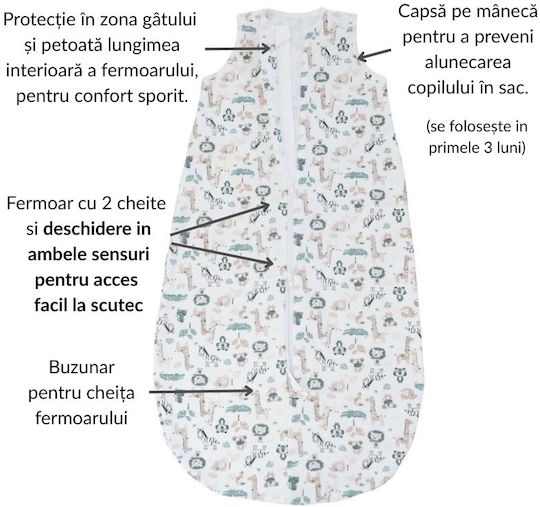 Kidizi De primăvară Sac de dormit 1 tog Safari