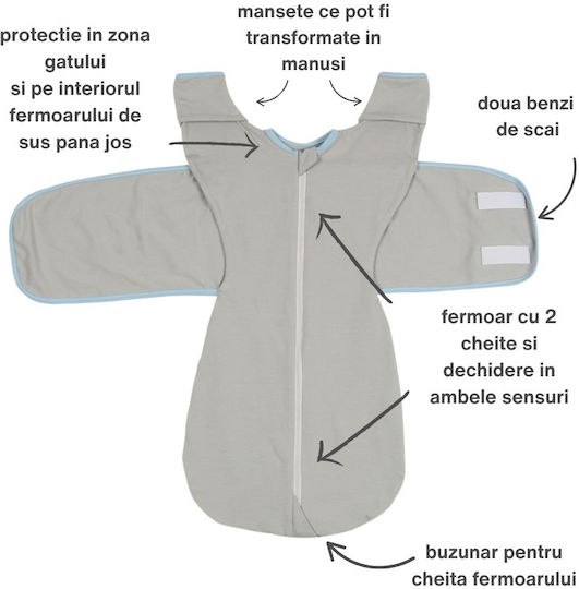 Kidizi Sommer Schlafsack 0.5 Tog Gray