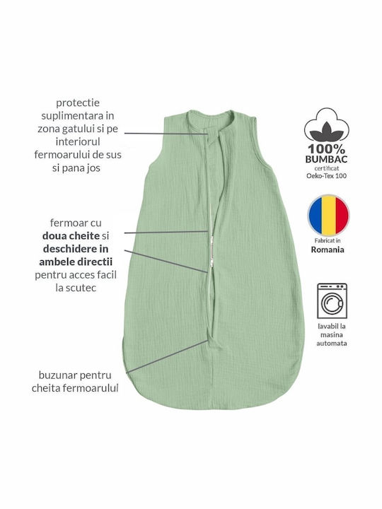 Kidizi Summer Sleeping Bag 0.3 Tog Mint