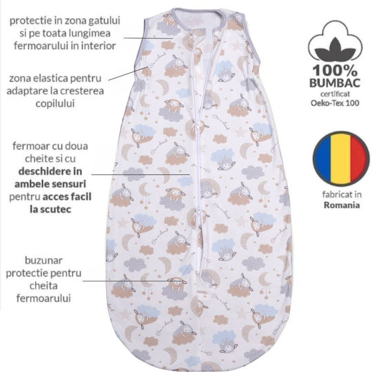 Kidizi Sac De Dormit Pentru Bebeluşi Vara Albastru Pastel Kidizi Sac De Dormit Pentru Bebeluşi Vara Albastru Pastel