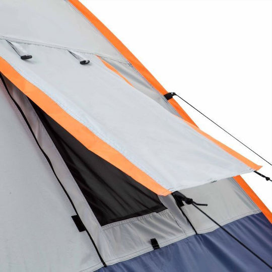 Inca Natura Camping Tent Pop Up Blue With Double Cloth 3 Seasons For 4 People 210x210x150cm