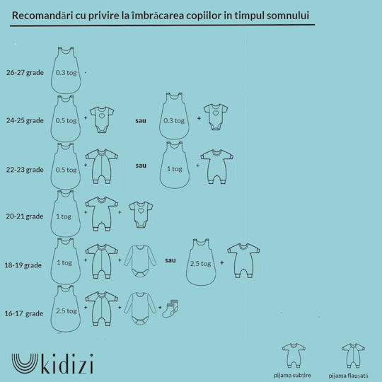 Kidizi De primăvară Sac de dormit 1 tog Roz