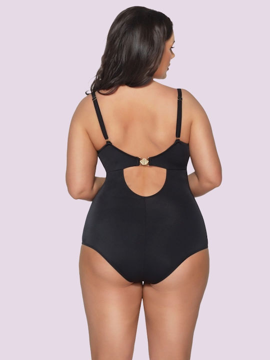 Ava Women's Black One Piece Swimsuit Light Padding Large Bust Skj-58