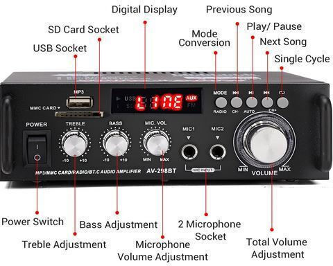 Vire Интегриран Hi-Fi усилвател Stereo AV-298BT