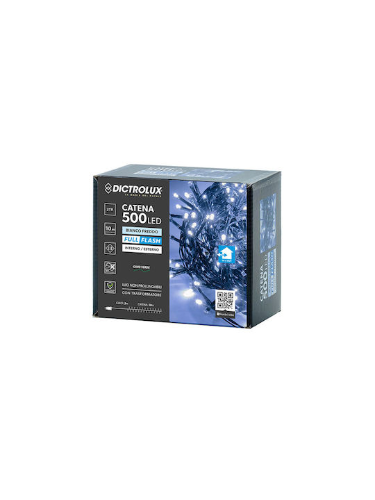 500 Lichterketten LED 13m. Kaltes Weiß in Zeichenfolge 1Stück