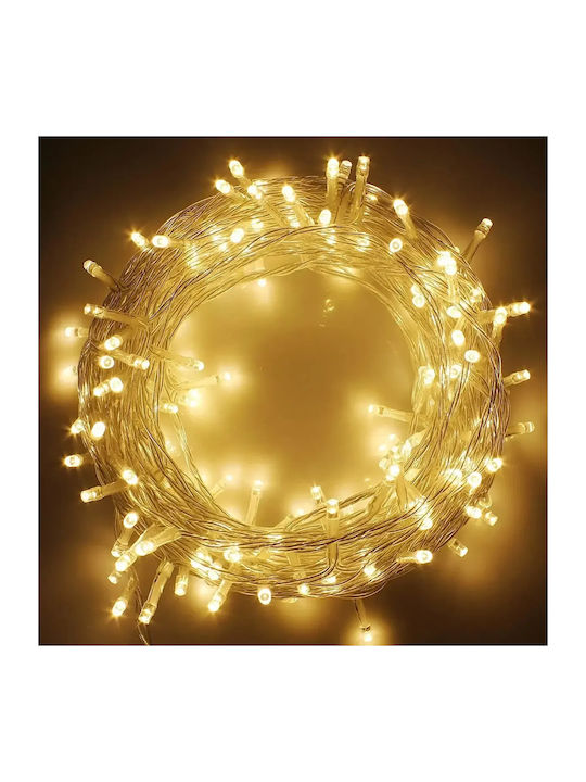 100 Λαμπάκια LED 10μ. Θερμό Λευκό Μπαταρίας σε Σειρά