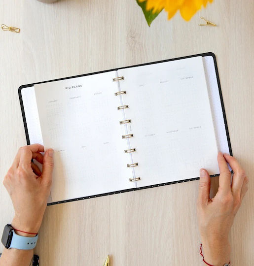Ημερολόγιο Εβδομαδιαίο 2026 Filofax Α5 Moonlight Black