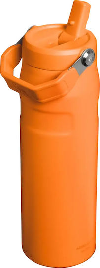 Stanley Iceflow Μπουκάλι Θερμός Ανοξείδωτο BPA Free 700ml Golden Rod με Καλαμάκι