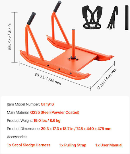 Vevor Power Sled 125kg LXQHCS12YCTXT87N5002V0