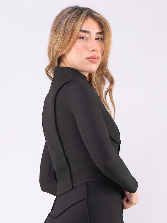 Damen Strickjacke mit Reissverschluss Schwarze