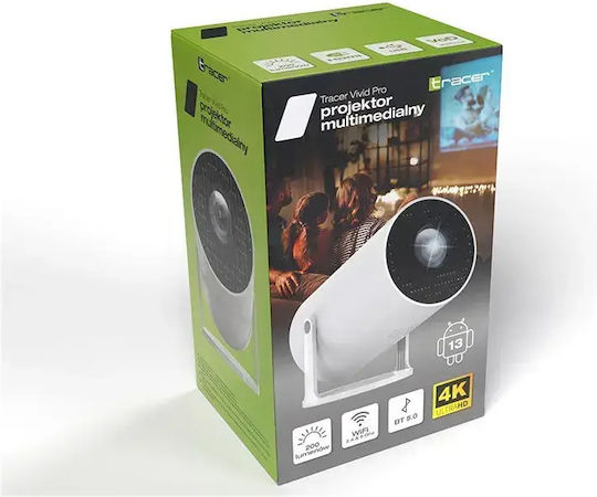 Tracer Vivid Pro Mini Projector DLP HD with Wi-Fi and Built-in Speakers