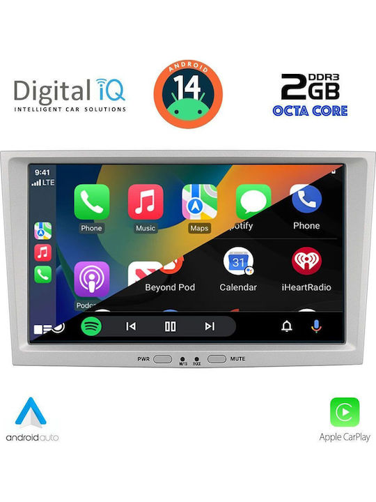 Digital IQ Car Audio System for Opel Corsa / Meriva / Tigra / Vectra 2004-2014 (Bluetooth/USB/AUX/WiFi/GPS/Apple-Carplay/Android-Auto) with Touch Screen 8"