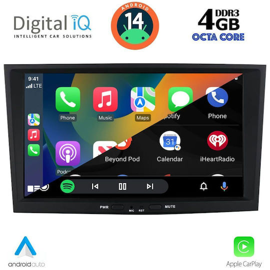 Digital IQ Car Audio System for Opel Corsa / Meriva / Tigra / Vectra 2004-2014 (Bluetooth/USB/AUX/WiFi/GPS/Apple-Carplay/Android-Auto) with Touch Screen 8"